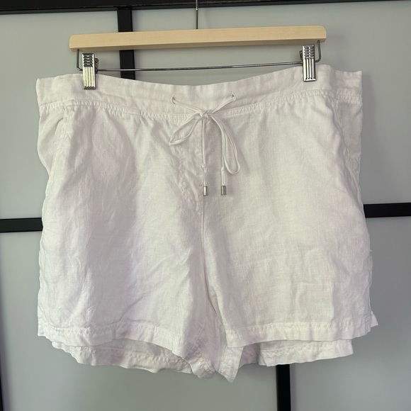[16] Tommy Bahama White 100% Linen Drawstring Casual Spring Summer Shorts Women - Picture 2 of 11